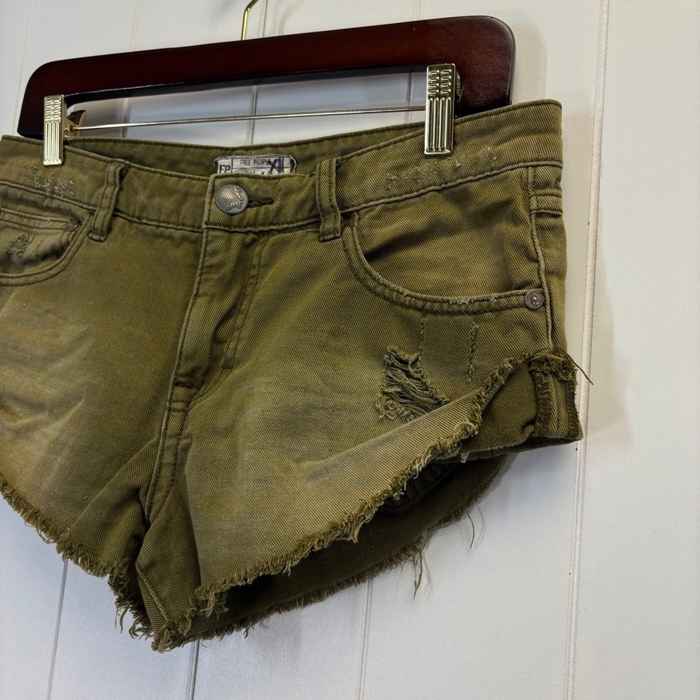 Free People Women Festival Indie Sleaze Cut Off Denim Size 25 Distressed Boho - Picture 10 of 11